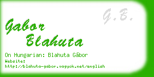 gabor blahuta business card